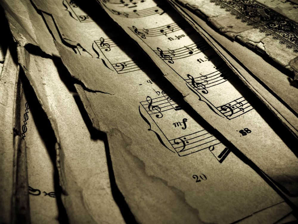 Обои ноты, классическая музыка, древесина, текст, каллиграфия в разрешении 3072x2304