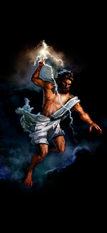 Обои Зевс греческая мифология, Зевс, гора Олимп, греческая мифология, Посейдон в разрешении 1080x2340
