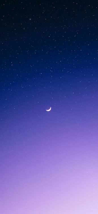 Обои Астрономия, атмосфера, луна, полумесяц, синий в разрешении 1797x3889