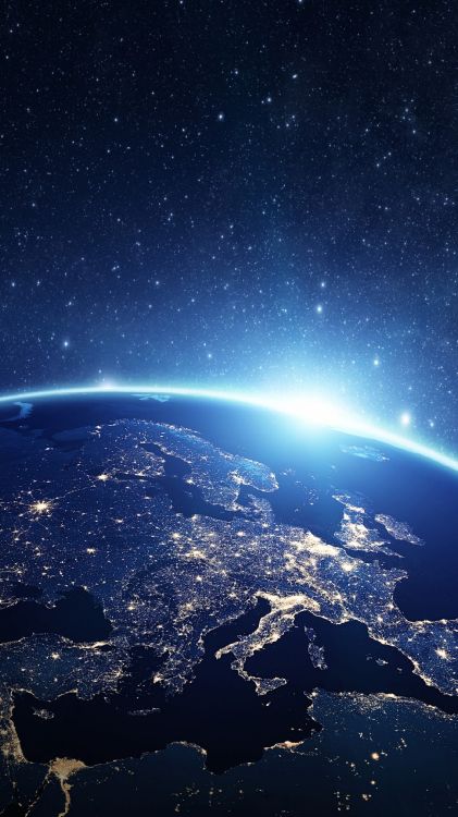 Обои атмосфера, космическое пространство, горизонт, космос, астрономический объект в разрешении 1366x2428