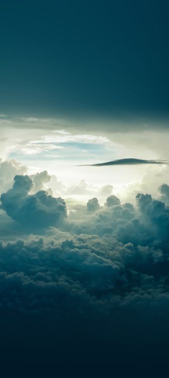 Обои ios, облако, атмосфера, послесвечение, лазурный в разрешении 1080x2400
