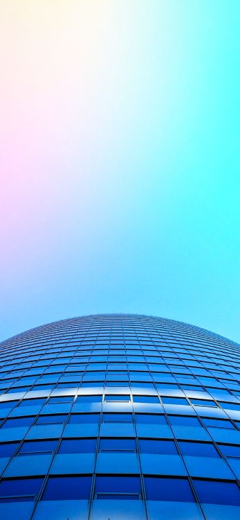 Обои городской пейзаж, здание, синий, небоскреб, лазурный в разрешении 1349x2923