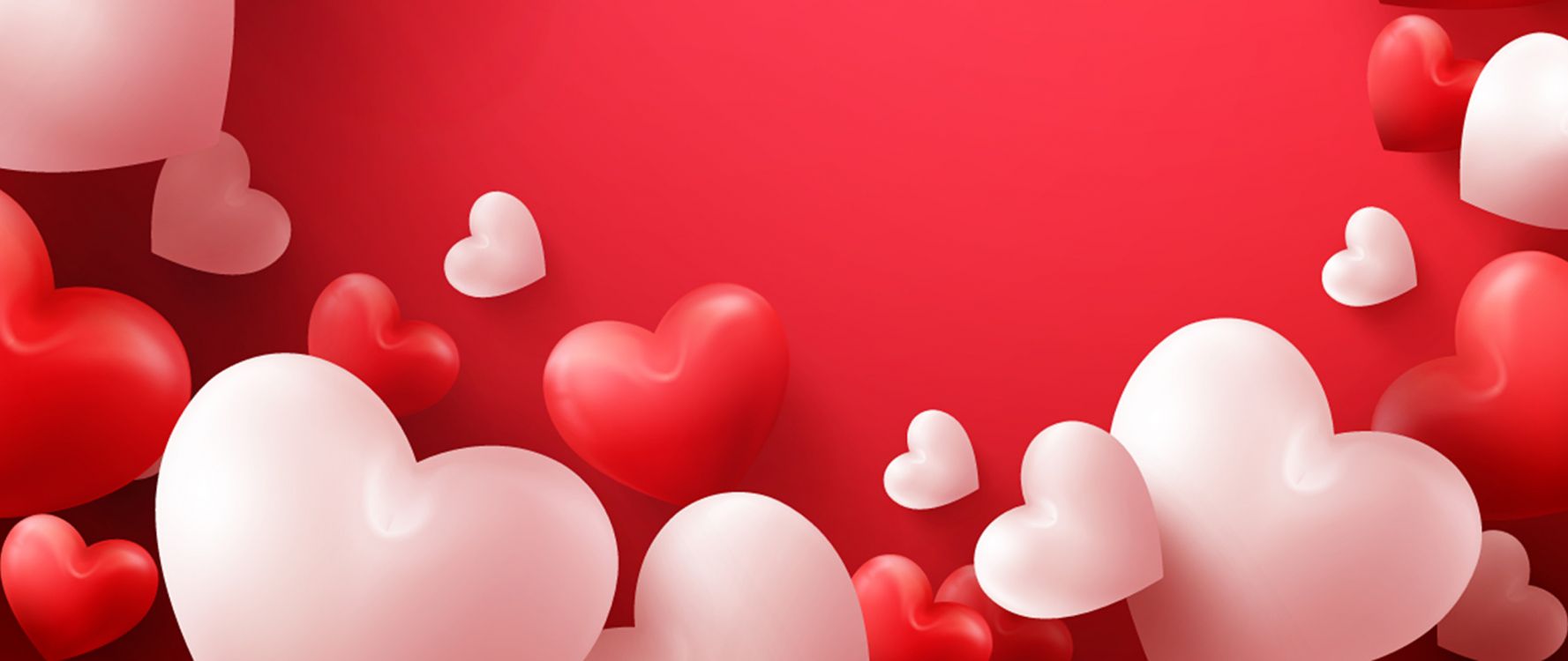 Обои День Святого Валентина, сердце, красный цвет, розовый, любовь в разрешении 2560x1080