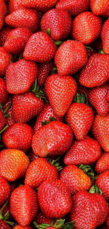 Обои клубника спелая, клубника, клубничный пирог, ягоды, фрукты в разрешении 1080x2248