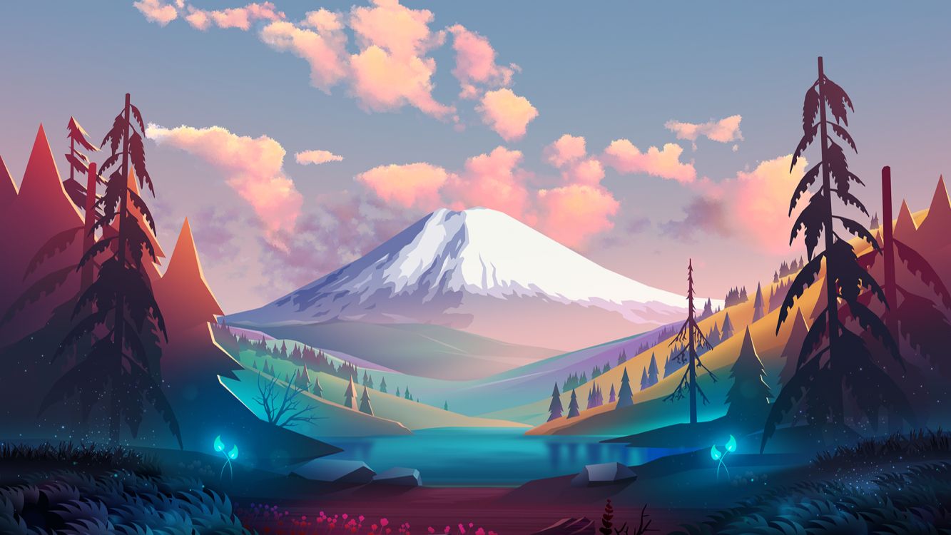 Обои икона, цифровое искусство, арт, облако, дневное время в разрешении 1920x1080