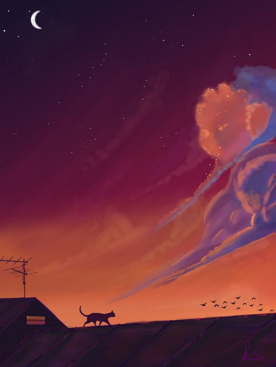 Обои окружающая среда, атмосфера, пейзаж, мультфильм, иллюстрация в разрешении 2896x3840