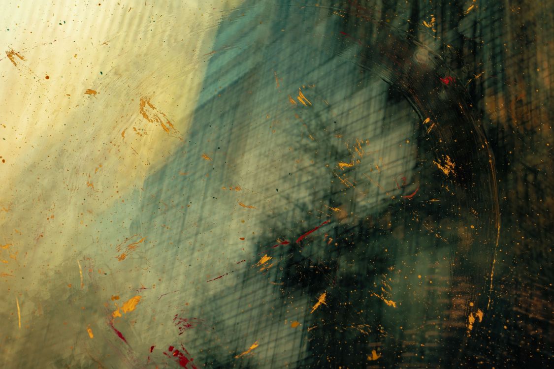 Обои линия, лист, современное искусство, зеленый, желтый в разрешении 3600x2400