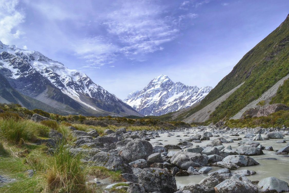 Обои аораки Маунт Кук, национальный парк, гора, горный хребет, горный рельеф в разрешении 2048x1365