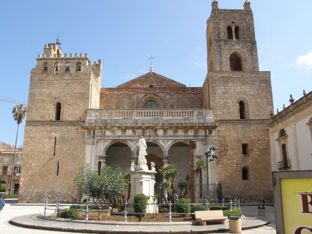 Обои собор Монреале, средневековая архитектура, Византийская архитектура, здание, классическая архитектура в разрешении 3072x2304