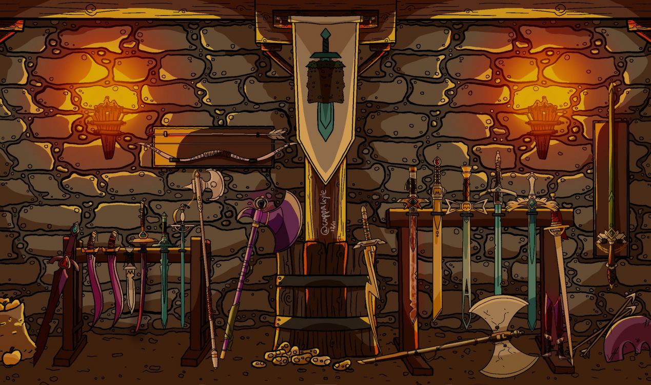 Обои арсенал техноблейдов, иллюстрация, окно, древесина, ткань в разрешении 2048x1210