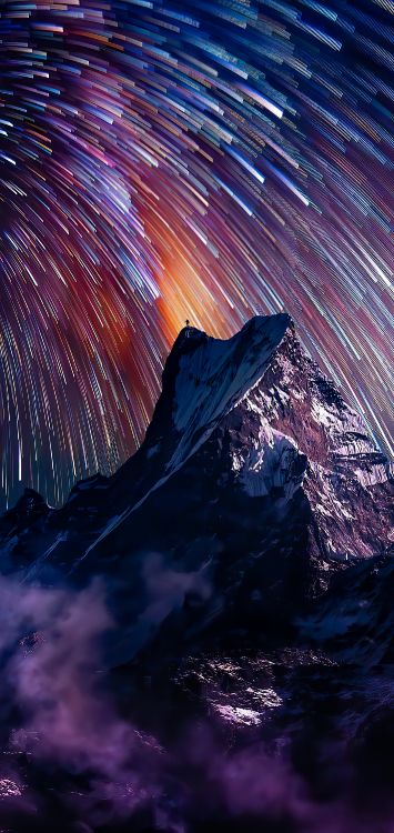 Обои ночь, ночное небо, атмосфера, мир, природный ландшафт в разрешении 1422x3000