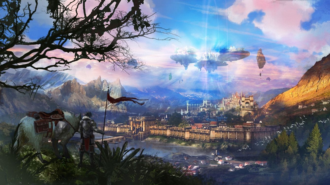 Обои фэнтези, арт, рисование, пейзажная живопись, природа в разрешении 1930x1080