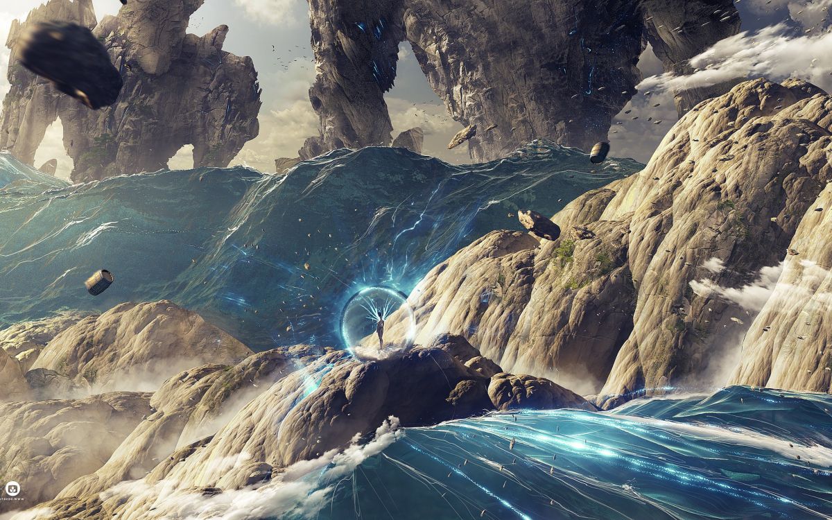 Обои арт, атмосфера, космос, рок, земля в разрешении 2880x1800