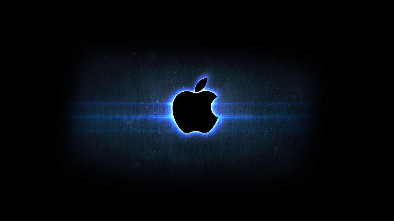 Обои apple, темнота, графика, лого, ios в разрешении 2732x1536