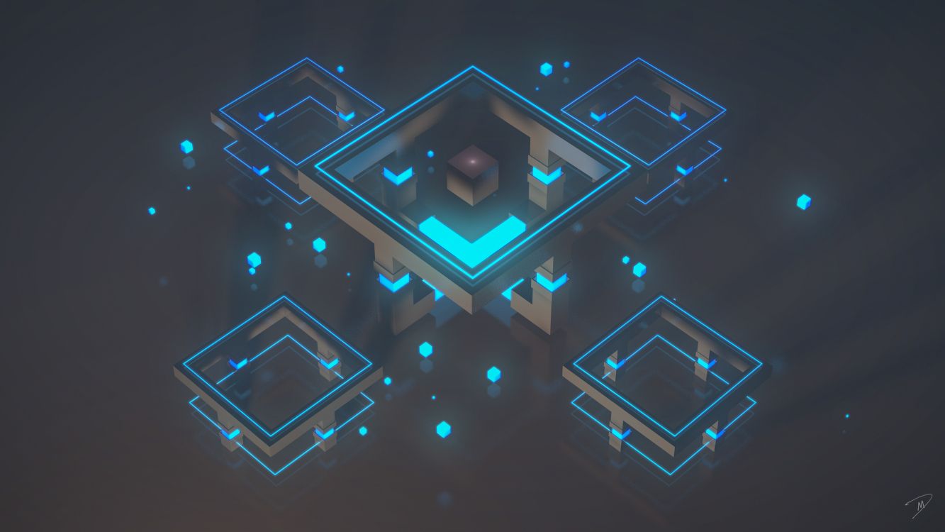 Обои синий, свет, дизайн, электрик, узор в разрешении 3413x1920