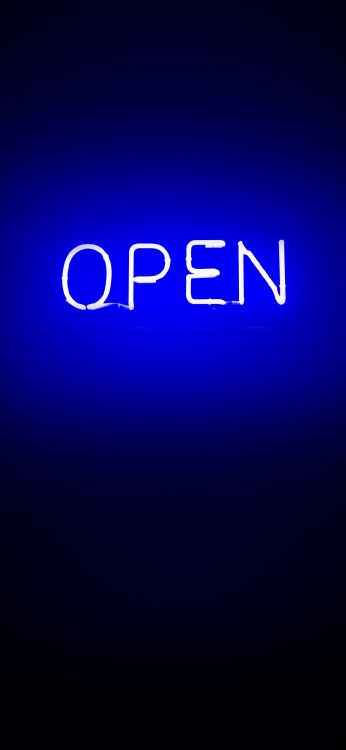 Обои свет, неоновая вывеска, синий, лазурный, Фиолетовый в разрешении 1080x2340