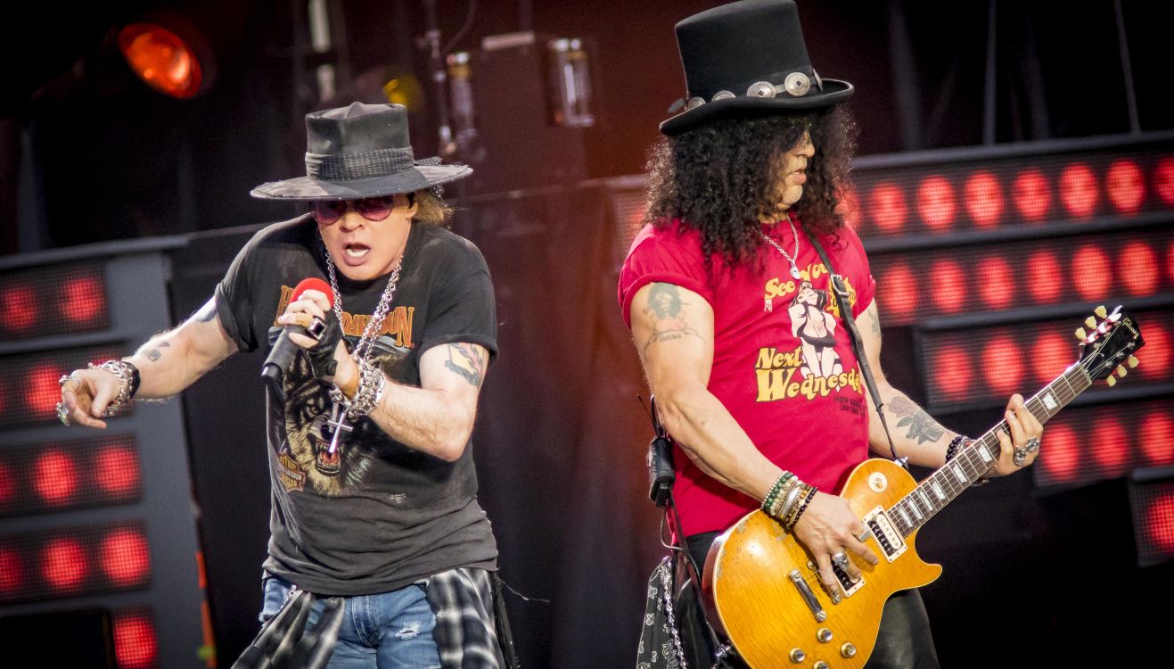 Обои Слэш, Аксель Роуз, Not in This Lifetime Tour, Guns N Roses, ac dc в разрешении 3000x1708