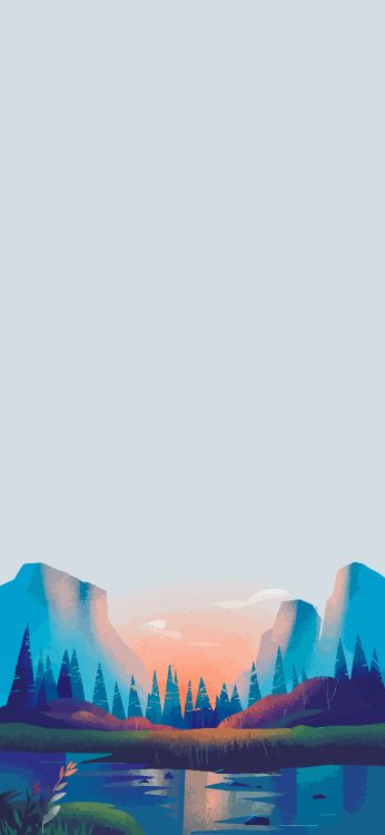 Обои иллюстрация, Цифровая иллюстрация, дизайн, цифровое искусство, пейзаж в разрешении 2410x5218