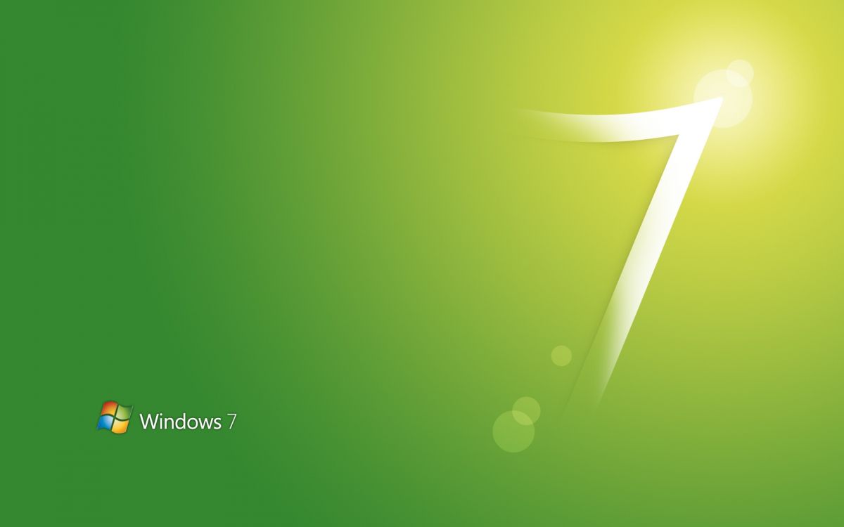 Обои windows 7, microsoft windows, зеленый, желтый, текст в разрешении 1920x1200