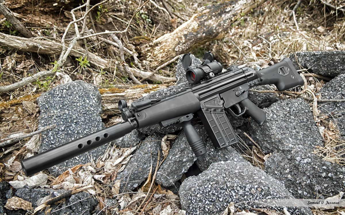 Обои орудие, хеклер Кох, огнестрельное оружие, винтовка, штурмовая винтовка в разрешении 1920x1200