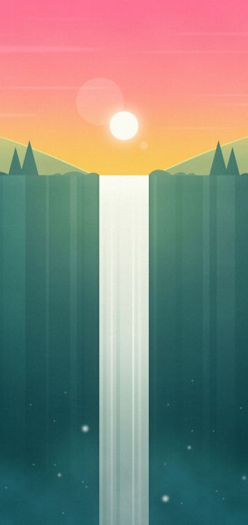 Обои анимация, пейзаж, восход солнца, закат, горизонт в разрешении 1440x3040