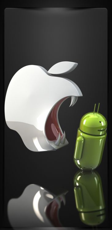 Обои яблоко, ios, андроид, свет, жидкий в разрешении 1080x2220