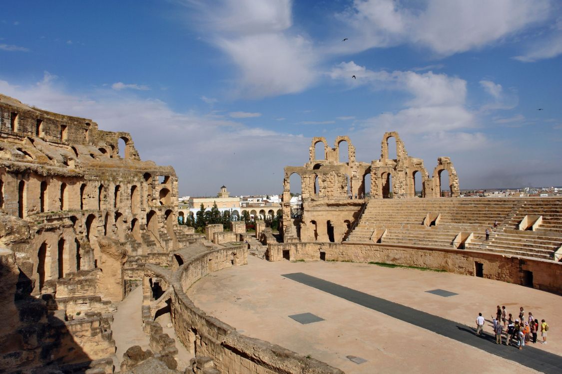 Обои амфитеатр в Эль Джеме, Карфаген, достопримечательность, туризм, историческое место в разрешении 3264x2176