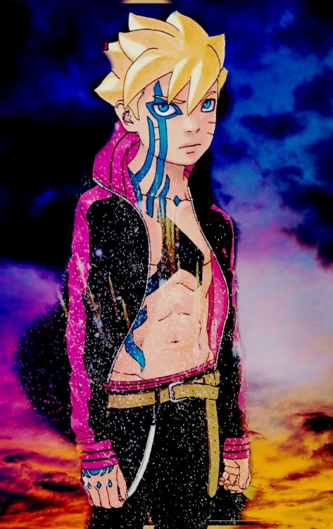 Обои боруто боруто-наруто фильм, арт, пурпур, розовый, облако в разрешении 1920x3041