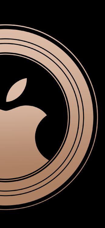 Обои apple, iPhone, iPhone X, яблоко, логотип Apple из черного золота в разрешении 1125x2436