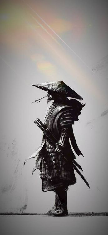 Обои картины самураев, живопись, Самурай, произведение искусства, масляная живопись в разрешении 1080x2340