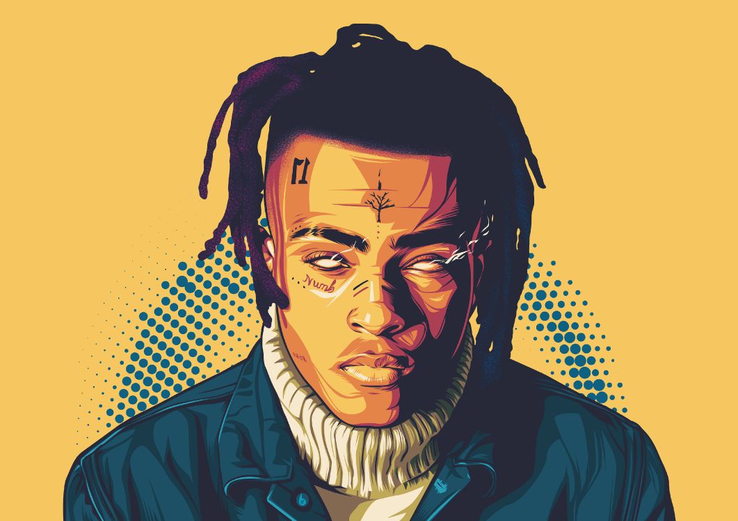 Обои XXXTentacion, рисование, лицо, иллюстрация, лоб в разрешении 3840x2714