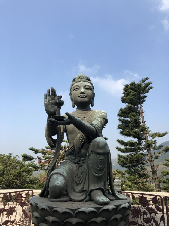 Обои Гонконг, Тиан Тан Будда, статуя, голова, природа в разрешении 1536x2048