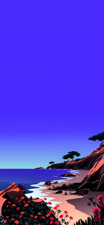 Обои яблоко, ios, iOS 14, вода, синий в разрешении 1284x2778