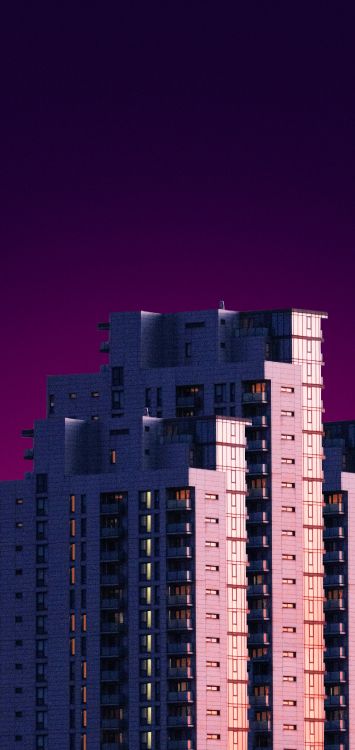 Обои метрополия, здание, архитектура, окно, облако в разрешении 1515x3200