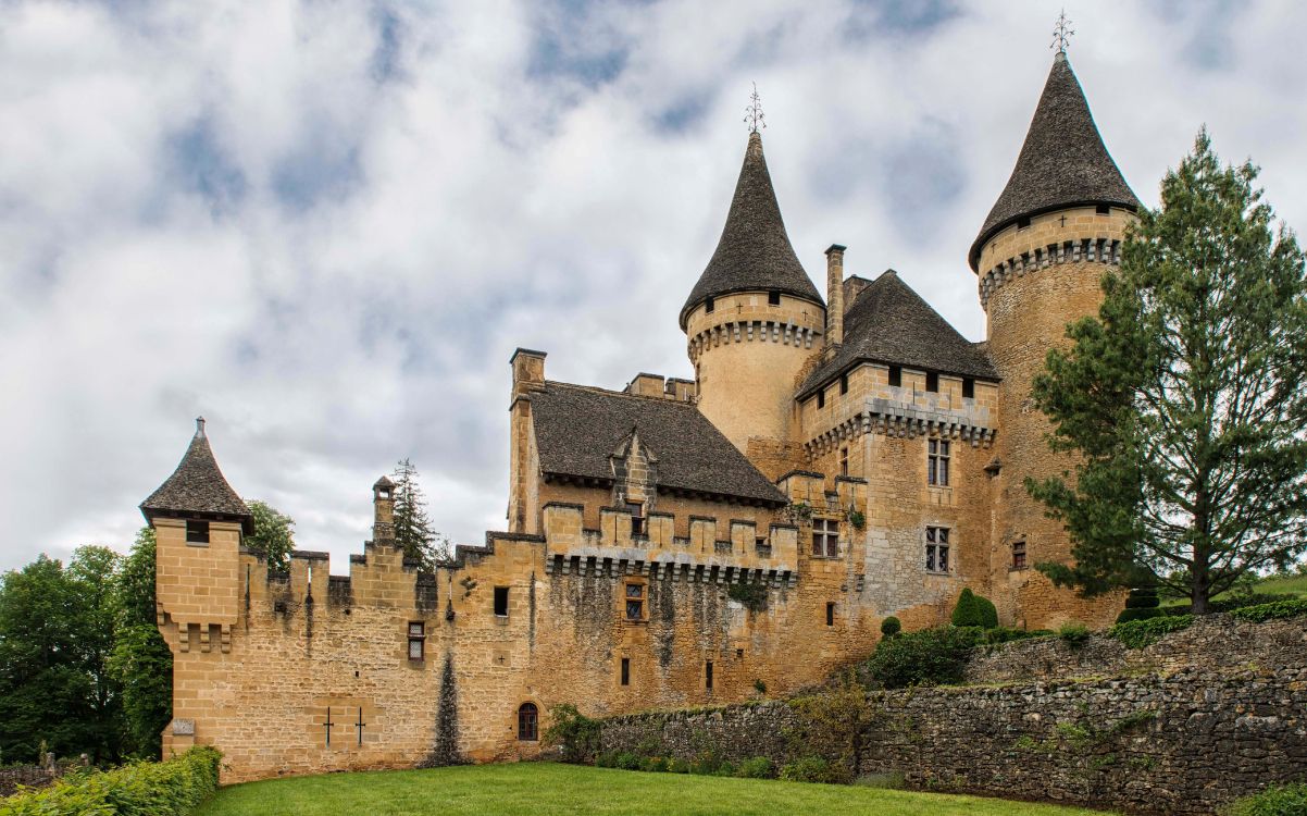 Обои замок, фортификация, средневековая архитектура, здание, величественный дом в разрешении 6339x3952
