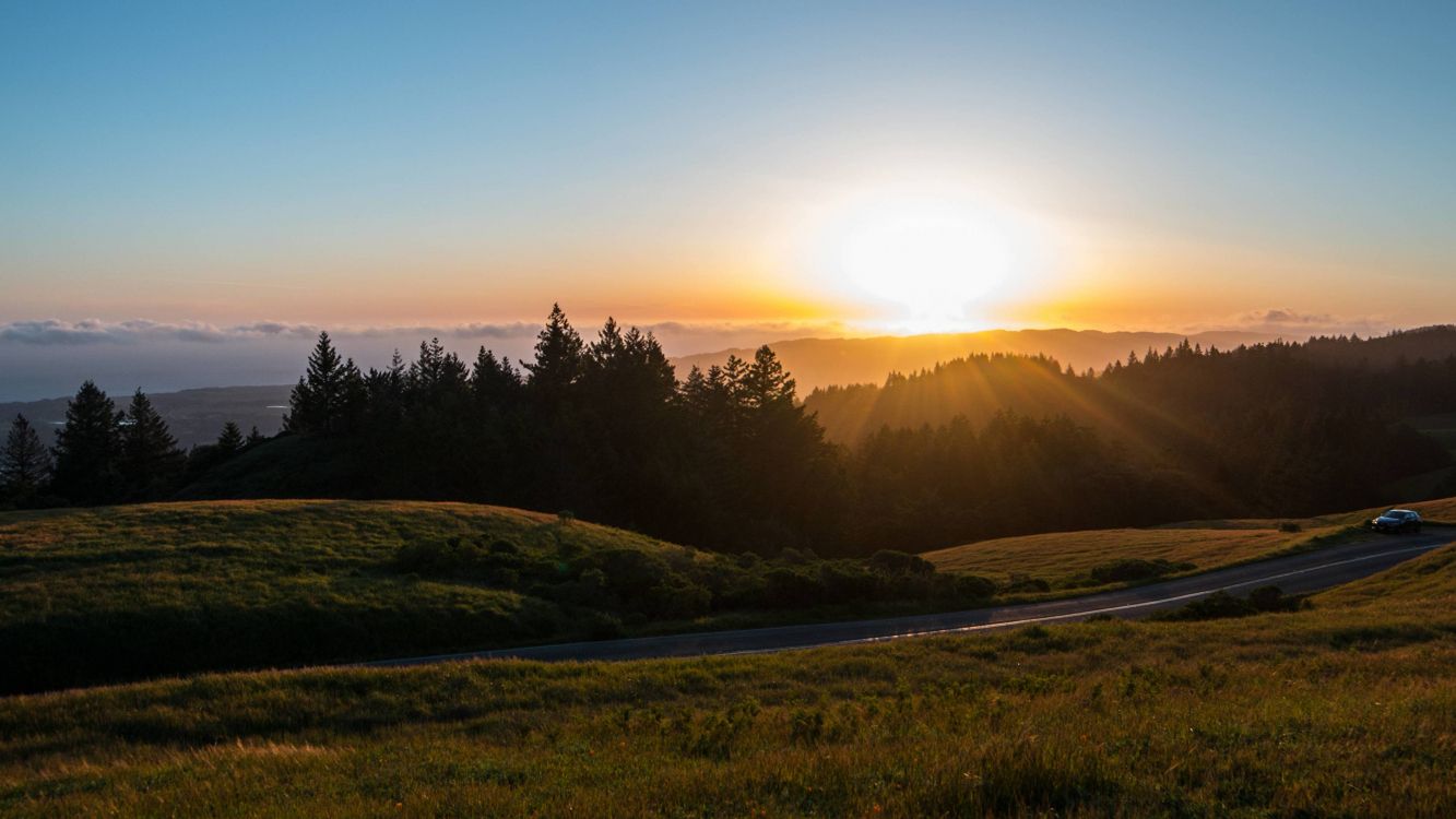 Обои природа, утро, холм, нагорье, гора Фудзи в разрешении 3840x2160